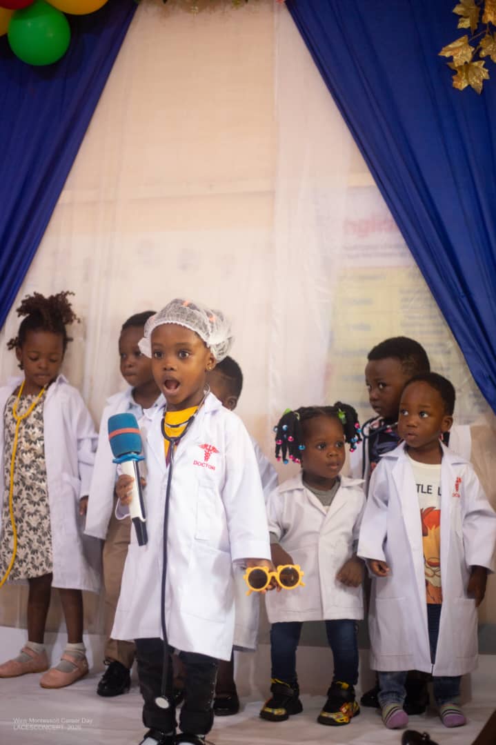 Learners on stage at Career Day
