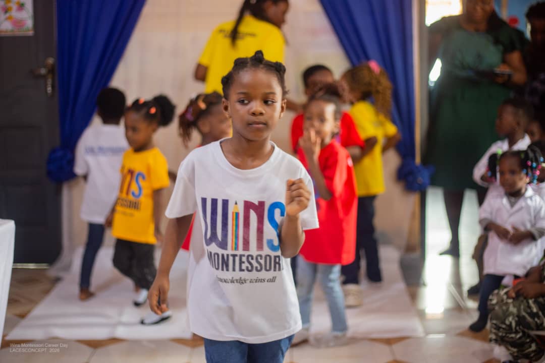 Learner in a Wins Montessori shirt